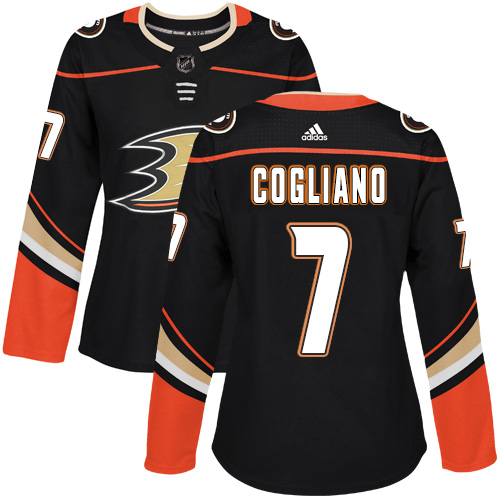 Adidas Ducks #7 Andrew Cogliano Black Home Authentic Women's Stitched NHL Jersey
